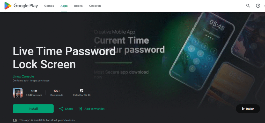Screen Lock Time Password